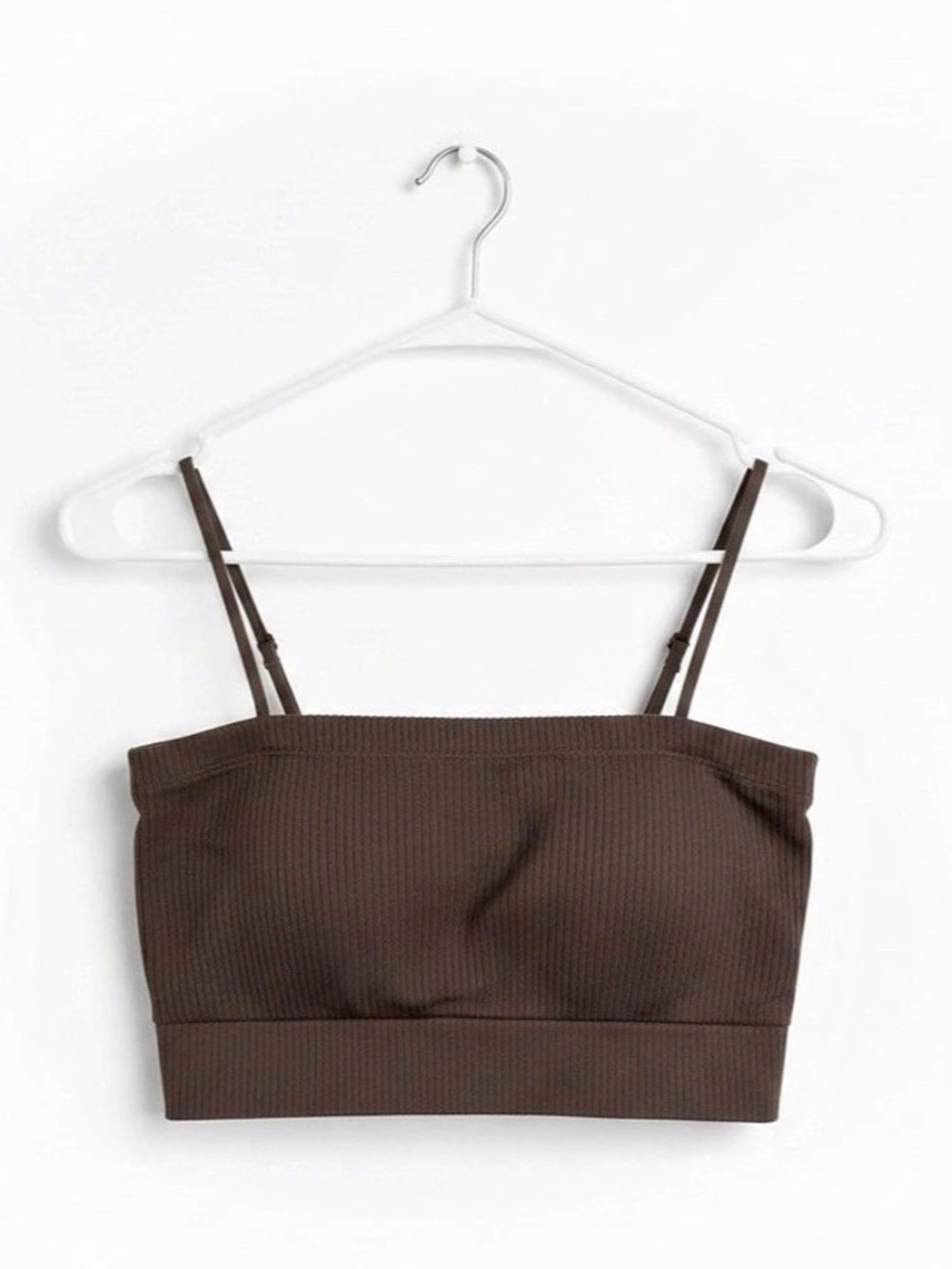 UNIQLO Crop Tank Brown Ribbed Camisole
